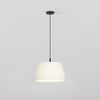 Pendant in Matt Black with Tapered Round 400 Pleated Shade in White