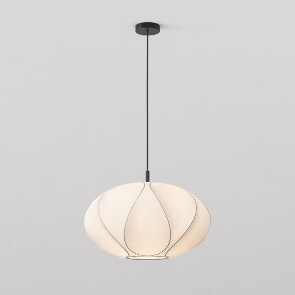 Pendant in Matt Black with Flow 500 Shade in White
