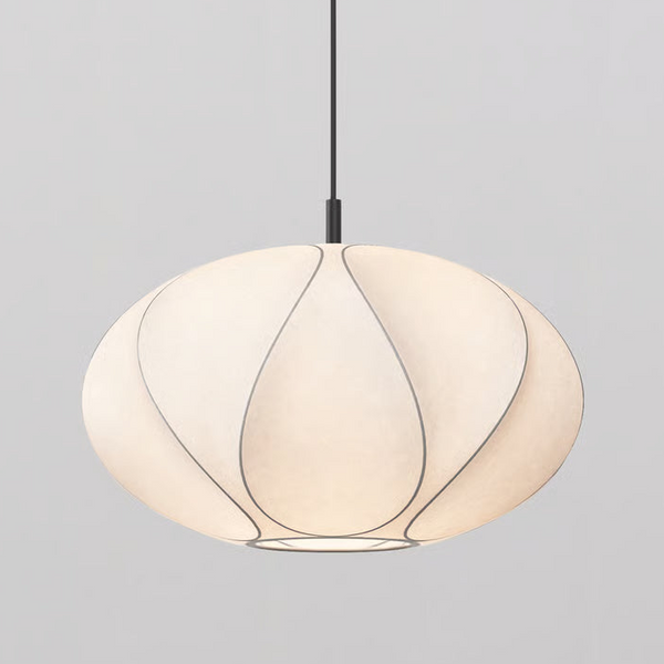 Pendant in Matt Black with Flow 500 Shade in White
