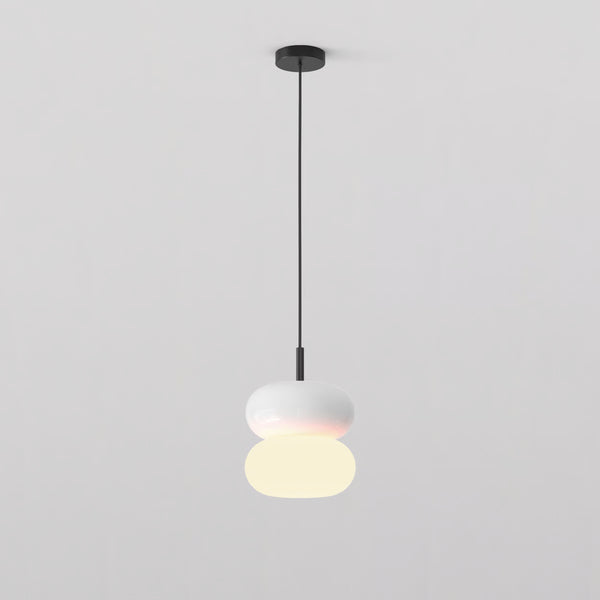 Pendant in Matt Black with Duo 210 Shade in White