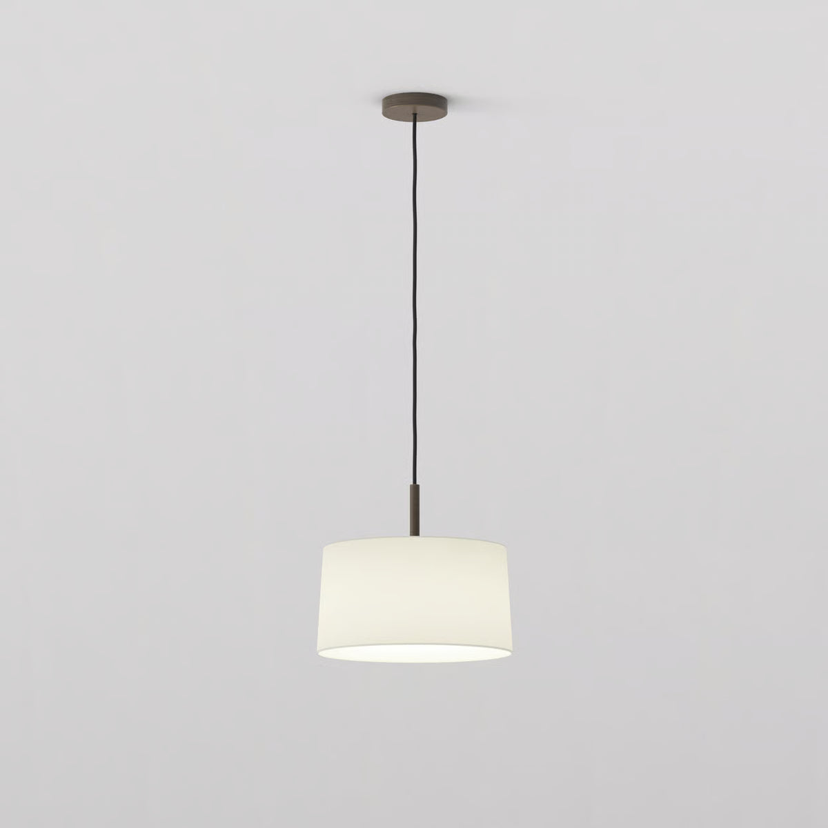 Pendant in Bronze with Tapered 320 Pendant Shade in White