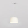 Pendant in Matt White with Tapered Round 400 Pleated Shade in White