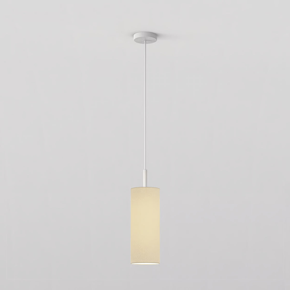 Pendant in Matt White with Tube 135 Pendant Shade in Putty