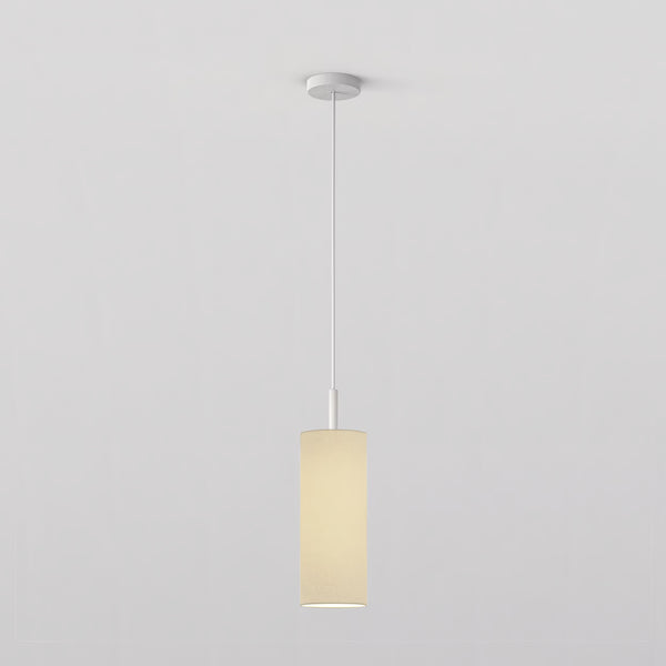 Pendant in Matt White with Tube 135 Pendant Shade in Putty