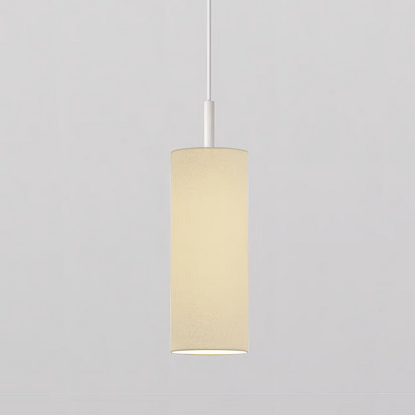 Pendant in Matt White with Tube 135 Pendant Shade in Putty