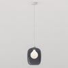 Pendant in Matt White with Curve Glass 285 Shade in Dark Smoke