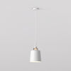 Pendant with Camden 220 Shade in Matt White with Brass Detail
