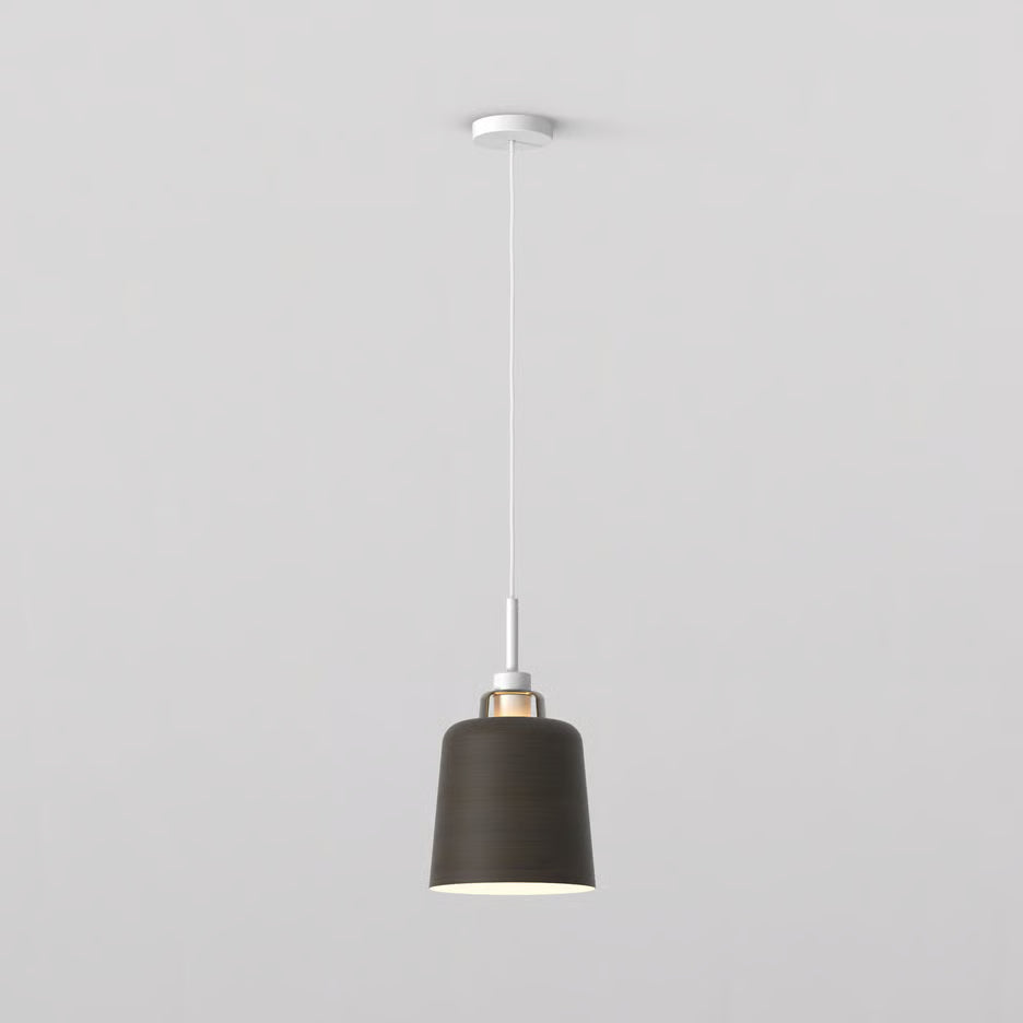 Pendant in Matt White with Camden 220 Shade in Bronze with Brass Detail