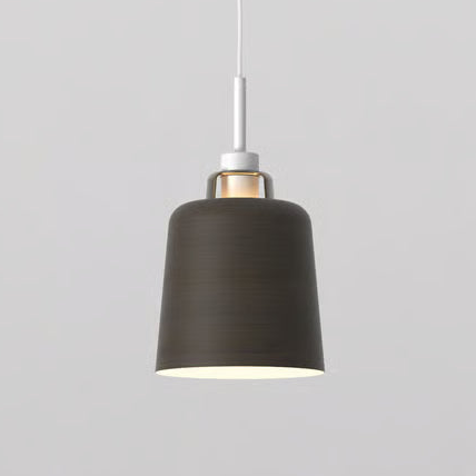 Pendant in Matt White with Camden 220 Shade in Bronze with Brass Detail