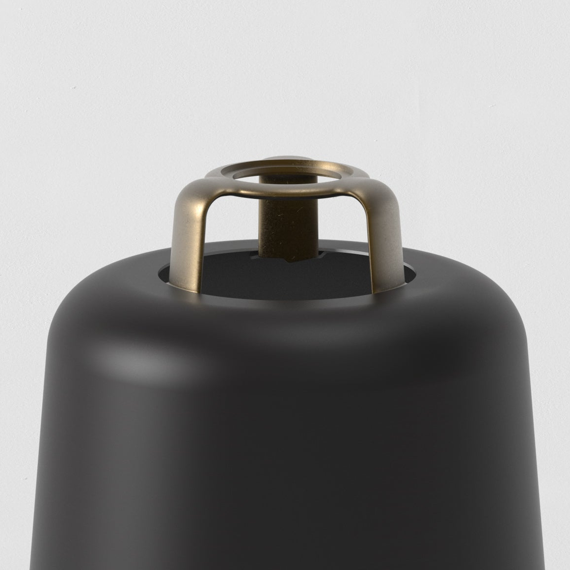 Pendant in Bronze with Camden 220 Shade in Matt Black with Brass Detail