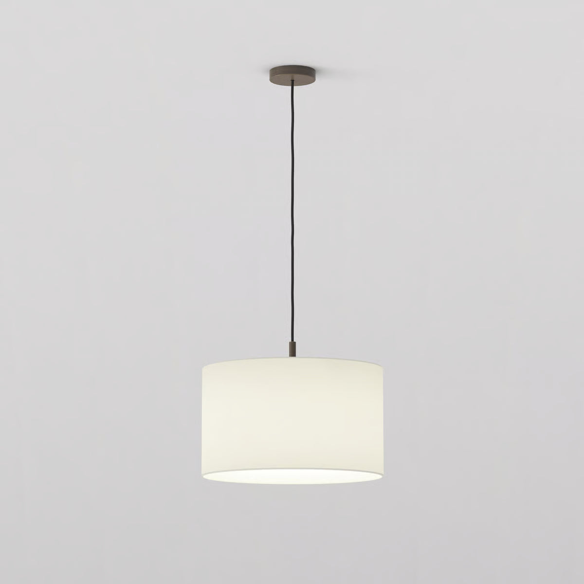Pendant in Bronze with Drum 420 Shade in White