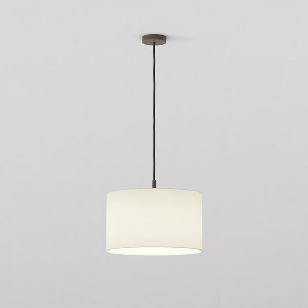Pendant in Bronze with Drum 420 Shade in White