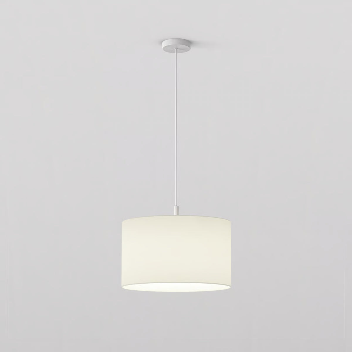 Pendant in Matt White with Drum 420 Shade in White