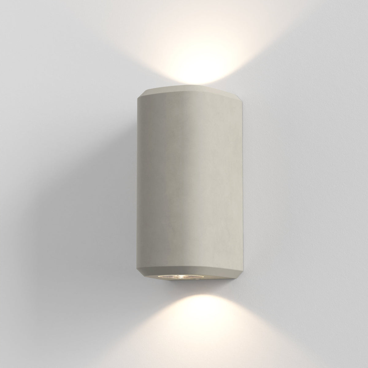 Brixham IP44 Exterior Coastal Up & Down Wall Light in Grey Concrete