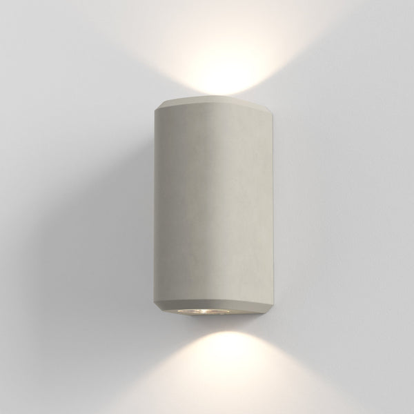 Brixham IP44 Exterior Coastal Up & Down Wall Light in Grey Concrete