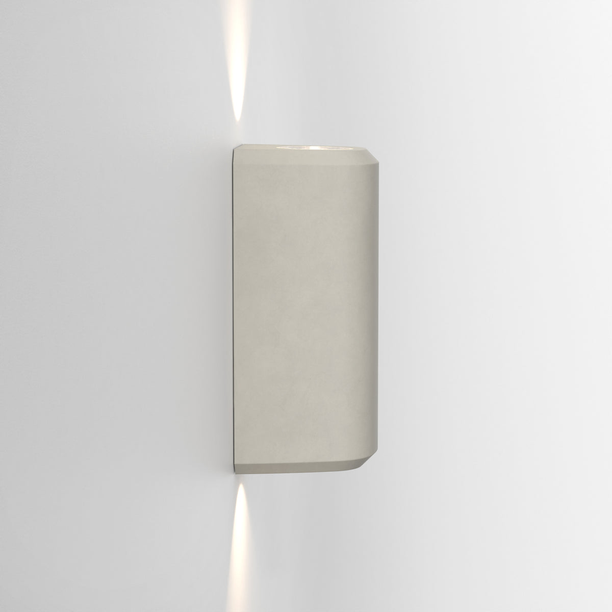 Brixham IP44 Exterior Coastal Up & Down Wall Light in Grey Concrete