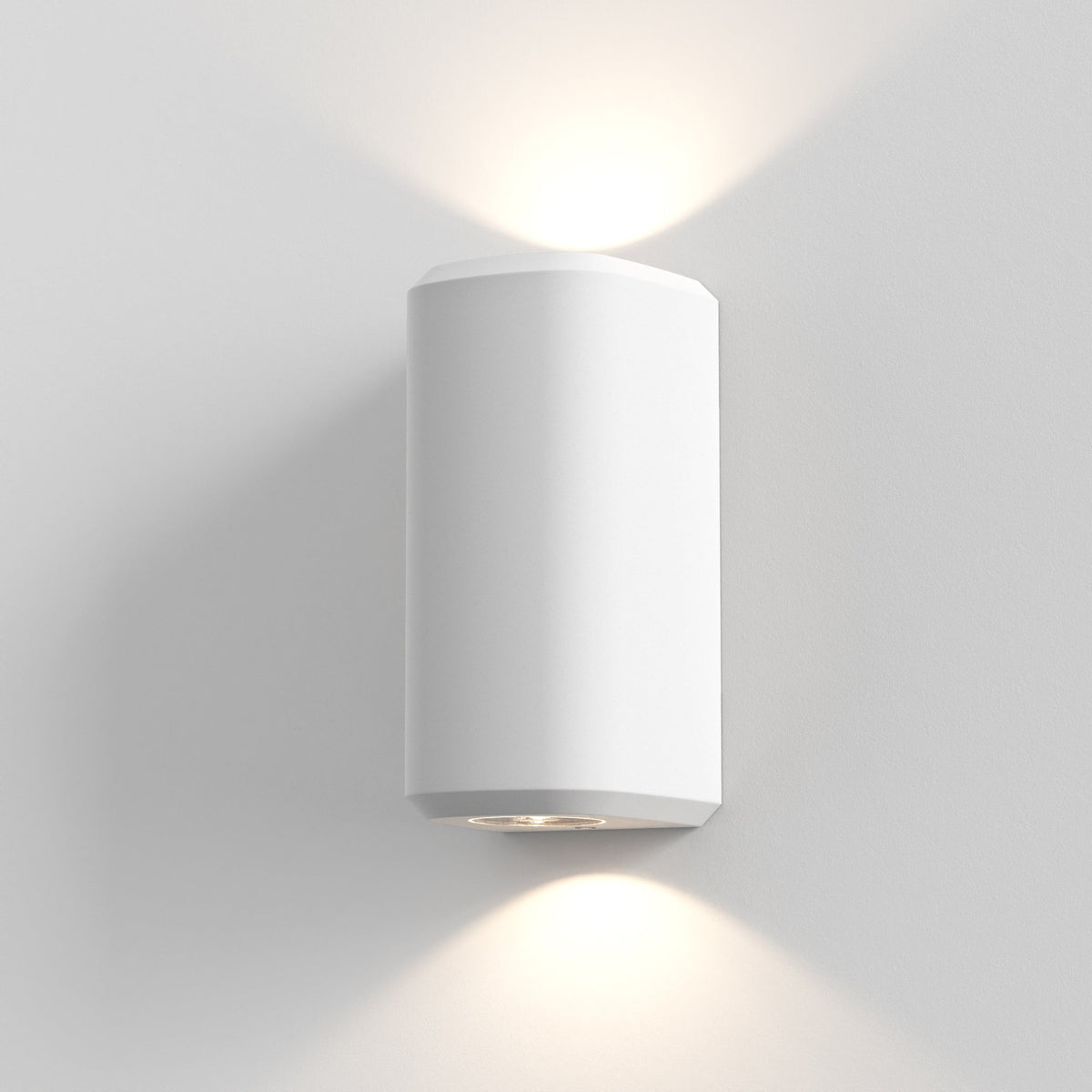 Brixham IP44 Exterior Coastal Up & Down Wall Light in White Concrete
