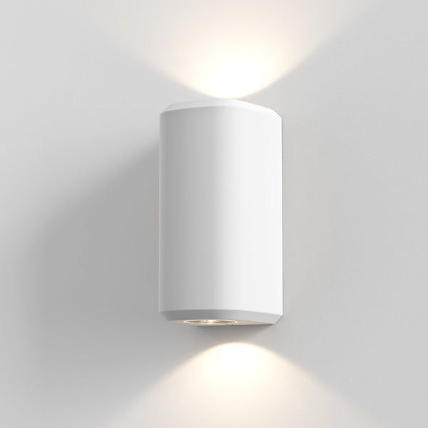 Brixham IP44 Exterior Coastal Up & Down Wall Light in White Concrete