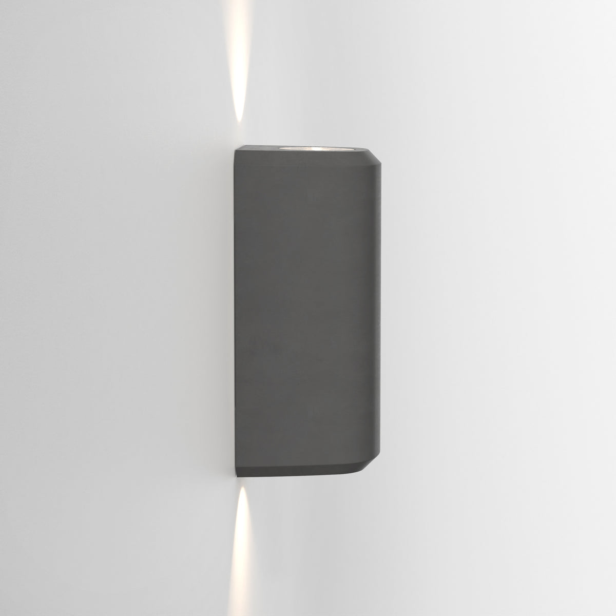 Brixham IP44 Exterior Coastal Up & Down Wall Light in Charcoal Concrete