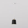 Pendant In Matt White with Camden 220 Shade in Matt Black with Brass Detail