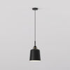 Pendant with Camden 220 Shade in Matt Black with Brass Detail