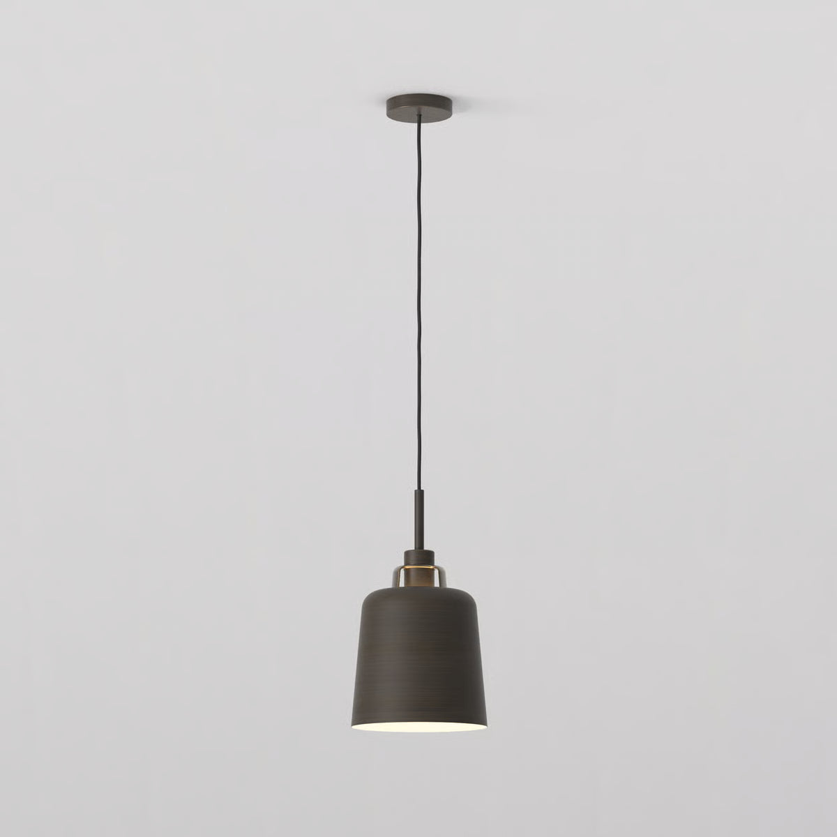 Pendant with Camden 220 Shade in Bronze with Brass Detail