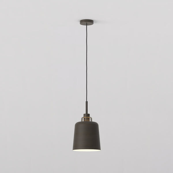 Pendant with Camden 220 Shade in Bronze with Brass Detail