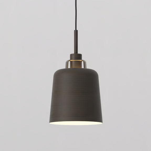 Pendant with Camden 220 Shade in Bronze with Brass Detail