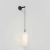 Wall Pendant in Matt Black with Tube 135 Shade in White Fabric