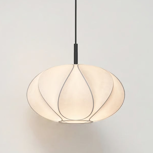 White Nelson Saucer Bubble Pendant Lamp against a white wall