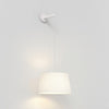Wall Pendant in Matt White with Tapered Round 400 Pleated Shade in White