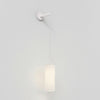 Wall Pendant in Matt White with Tube 135 Shade in White Fabric