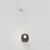 Wall Pendant in Matt White with Curve Glass 220 Shade in Dark Smoke