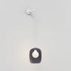 Wall Pendant in Matt White with Curve Glass 285 Shade in Dark Smoke