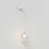 Wall Pendant in Matt White with Curve Glass 220 Shade in Clear Glass