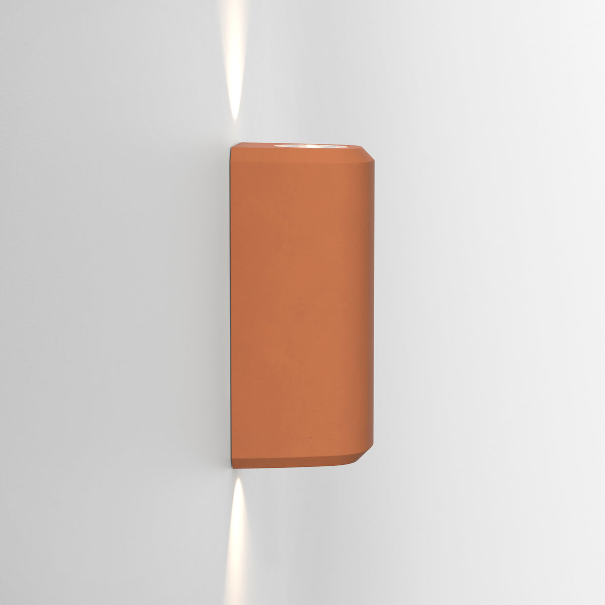 Brixham IP44 Exterior Coastal Up & Down Wall Light in Terracotta Concrete
