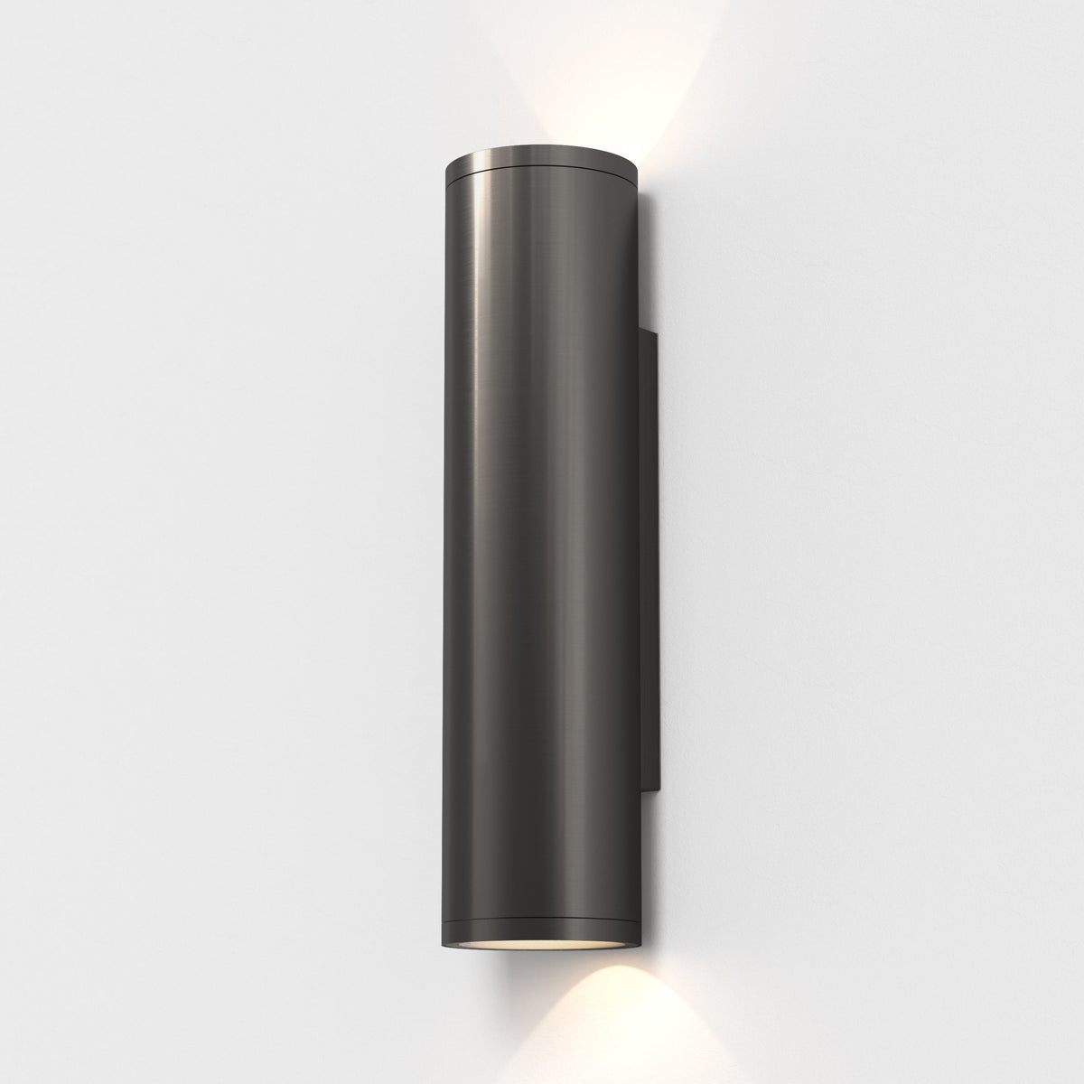 Ava 300 Coastal Up & Down Wall Light in Brushed Gun Metal Grey