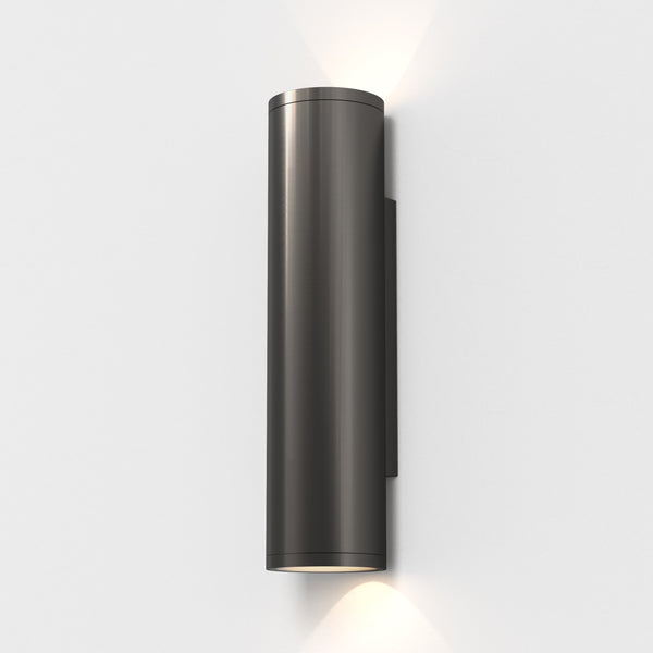 Ava 300 Coastal Up & Down Wall Light in Brushed Gun Metal Grey