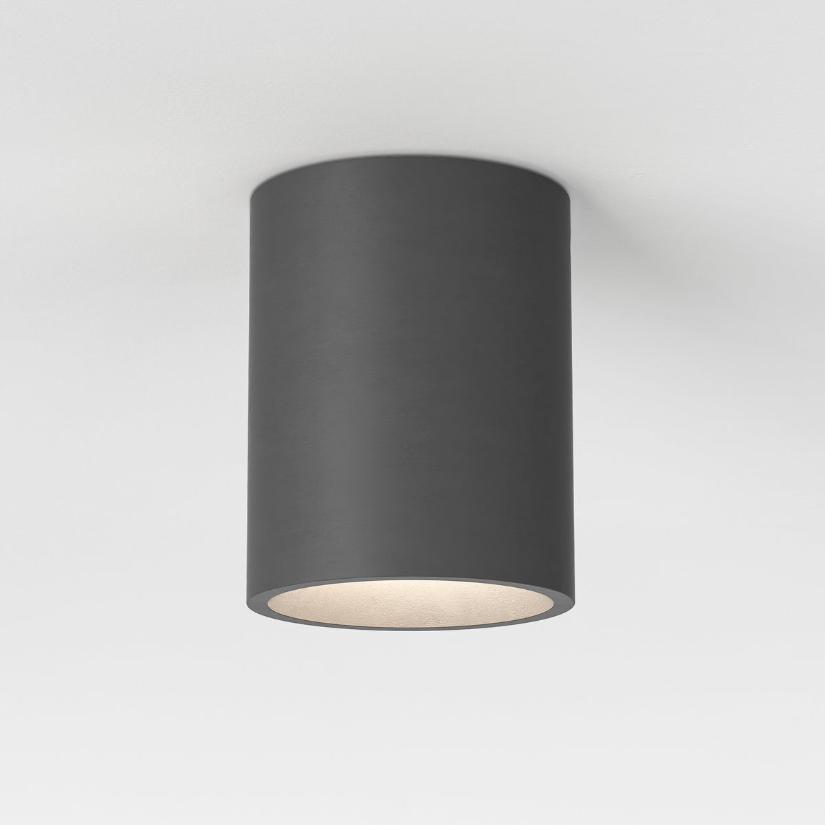 Kos Surface Mounted Coastal Round Downlight in Charcoal Concrete