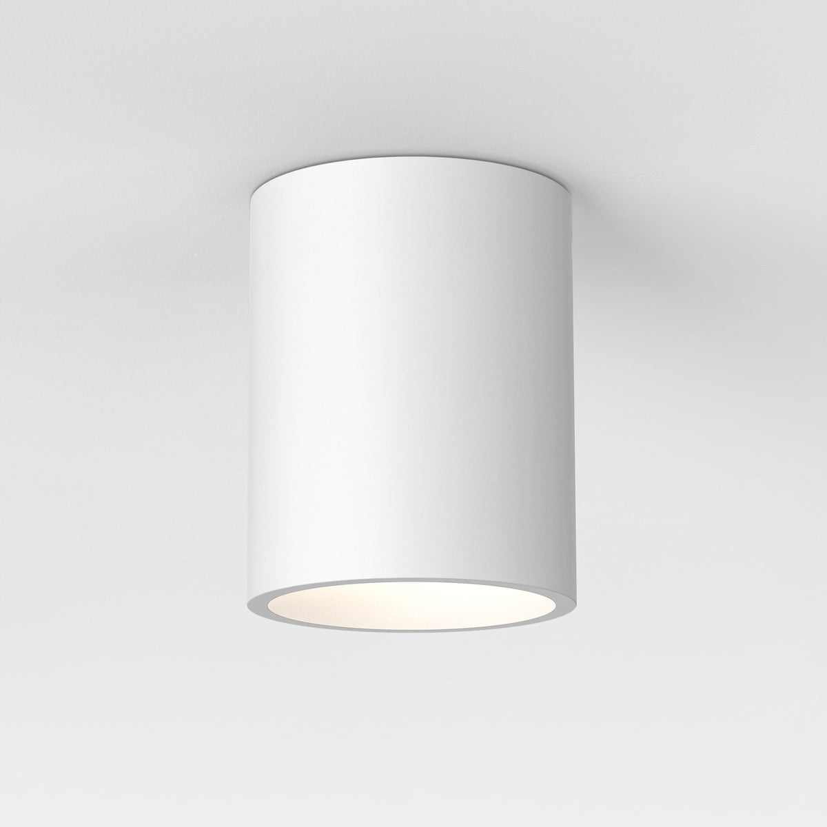 Kos Surface Mounted Coastal Round Downlight in White Concrete