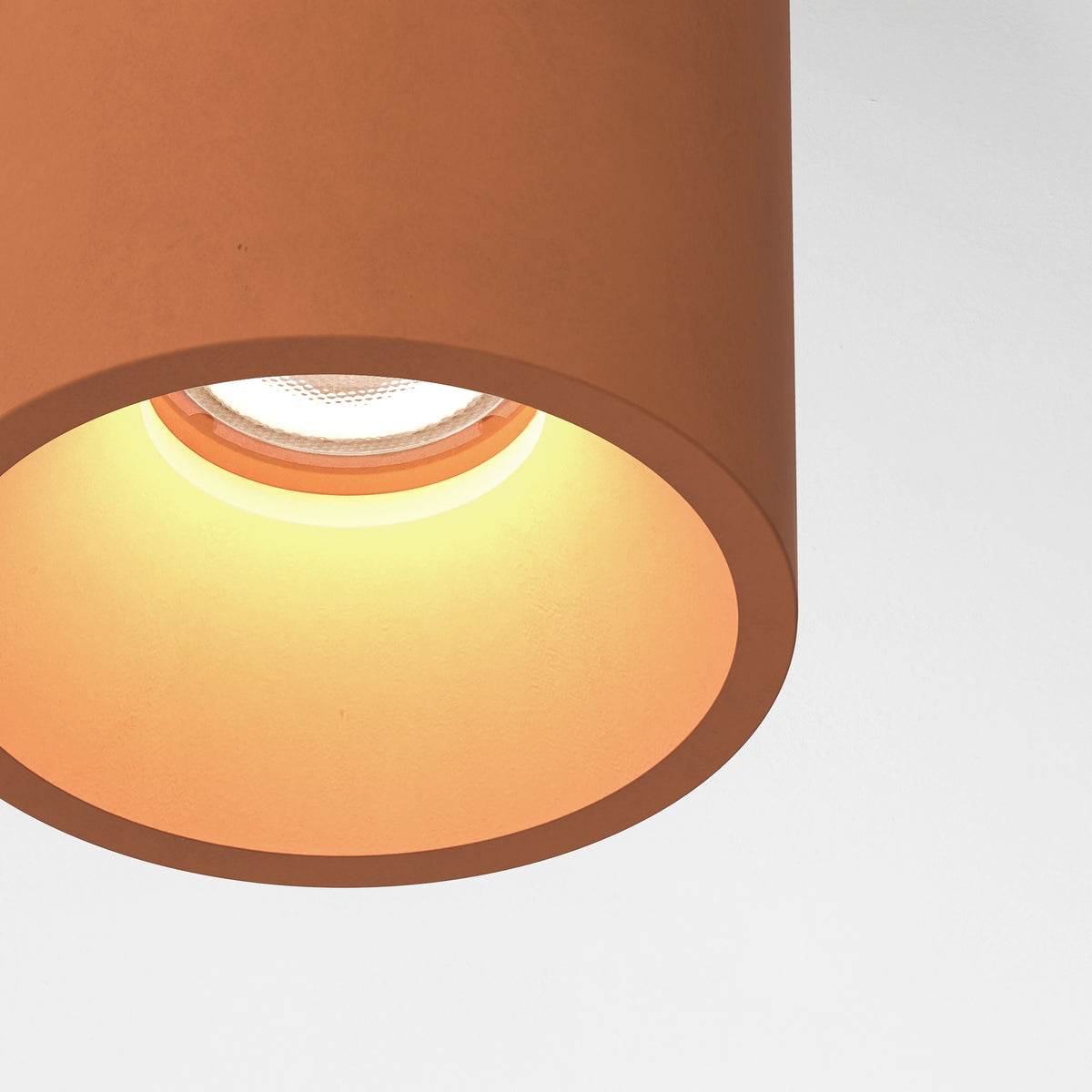 Kos Surface Mounted Coastal Round Downlight in Terracotta Concrete