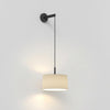 Wall Pendant in Matt Black with Tapered 320 Pendant Shade in Putty