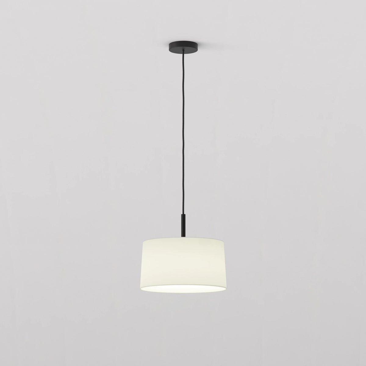 Pendant in Matt Black with Tapered 320 Pendant Shade in White