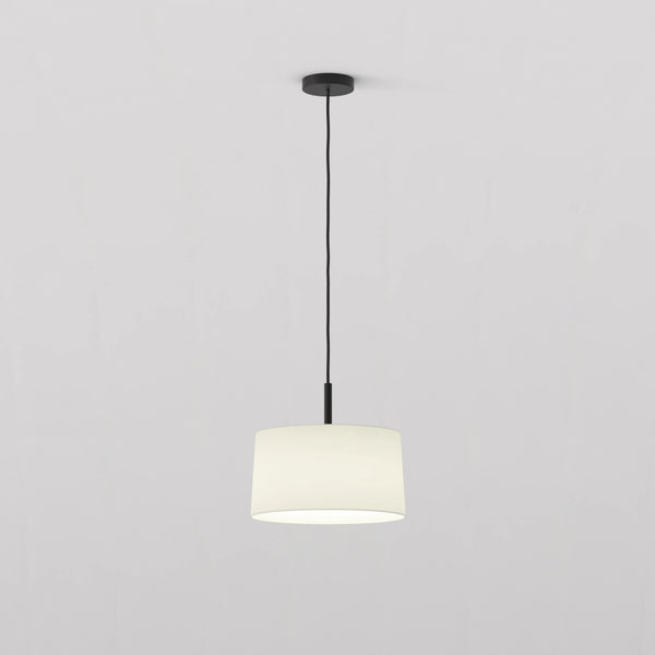 Pendant in Matt Black with Tapered 320 Pendant Shade in White