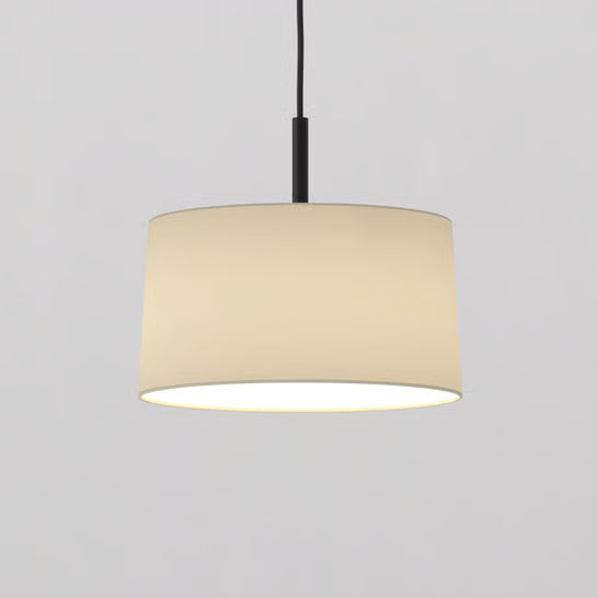 Pendant in Matt Black with Tapered 320 Pendant Shade in Putty