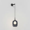Wall Pendant in Matt Black with Curve Glass 285 Shade in Dark Smoke