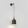 Wall Pendant in Matt Black with Camden 220 Shade in Bronze with Brass Detail
