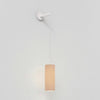 Wall Pendant in Matt White with Tube 135 Shade in Oyster Fabric
