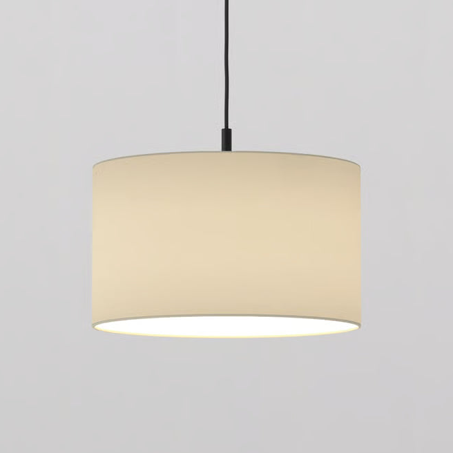 Cream drum pendant light with black cord