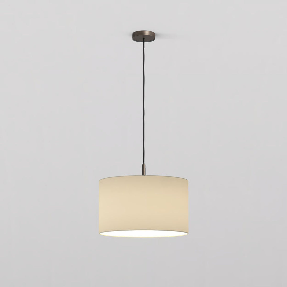Pendant in Bronze with Drum 420 Shade in Putty